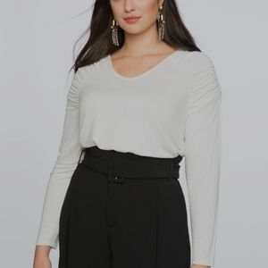 Eloquii Gathered Shoulder Long Sleeve Tee NWOT